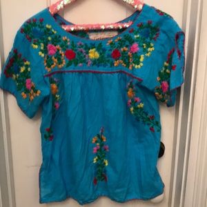 Oaxaca inspired embroidered top